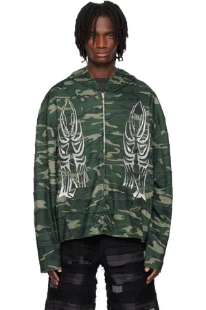 Who Decides War Green Winged Wavelength Camo Zip Up Hoodie