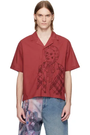 KIDSUPER STUDIOS Red Hand Stitched Woman Shirt
