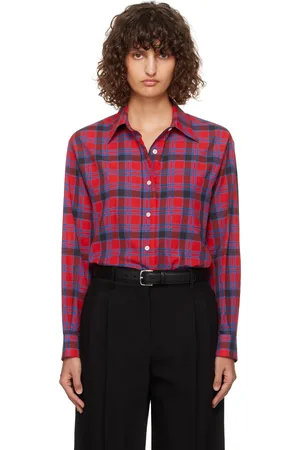 The Row Red & Navy Nesson Shirt