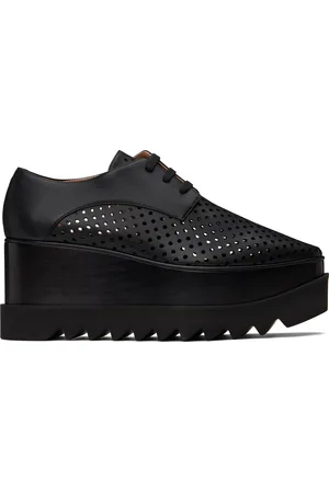 Stella McCartney Black Elyse Perforated Platform Oxfords