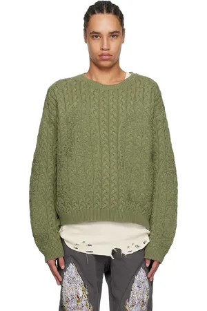 Who Decides War Green Lagoon Cable Knit Sweater