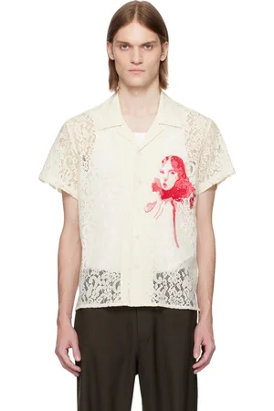 KIDSUPER STUDIOS Off-White Lace Girl Painting Shirt