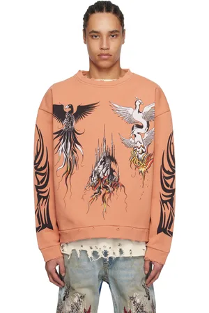 Who Decides War Orange Nefarious Winged Crewneck Sweater