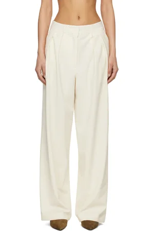 The Frankie Shop Off-White Ripley Pleated Trousers