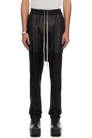 Rick Owens Black Hollywood Drawstring Long Trousers