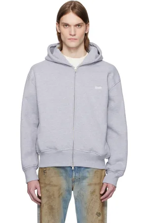 Rhude Gray Classique Full-Zip Hoodie