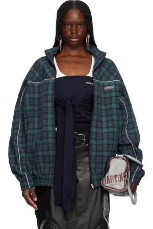 MARTINE ROSE Navy & Green Oversized Track Jacket