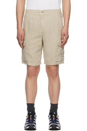 Stone Island Beige Diagonal Linen Shorts
