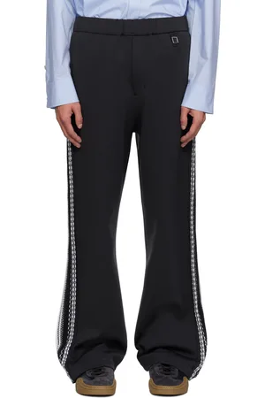 WOOYOUNGMI Navy Knit Detail Track Pants