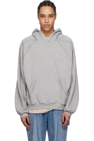 WOOYOUNGMI Gray Line Embroidered Hoodie