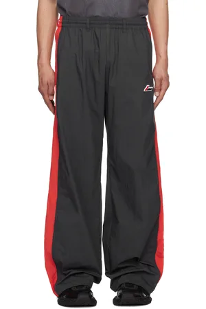 We11 Done Gray & Red Selldone Colorblock Track Pants