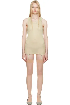 LEMAIRE Green Seamless Rib Suspenders Tank Top