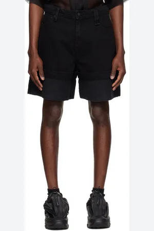 Simone Rocha Black Wide Leg Puddle Denim Shorts