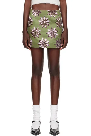MERYLL ROGGE Daisy Scuba Satin Straight Miniskirt