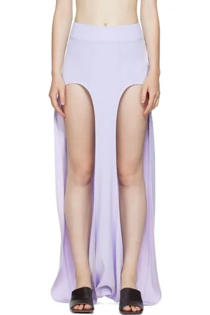 DION LEE Purple Arch Longline Maxi Skirt