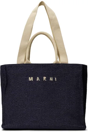 Marni Navy Large Basket Tote