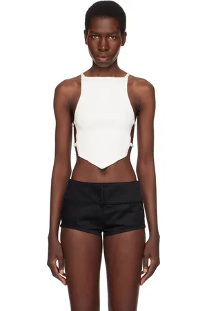 Courrèges White Lingerie Detail Pointy Tank Top