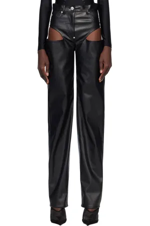 pushBUTTON Side Cutout Faux-Leather Pants