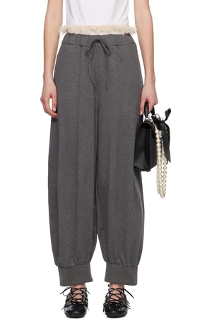 Simone Rocha Gray Exposed Frilly Brief Drawstring Lounge Pants
