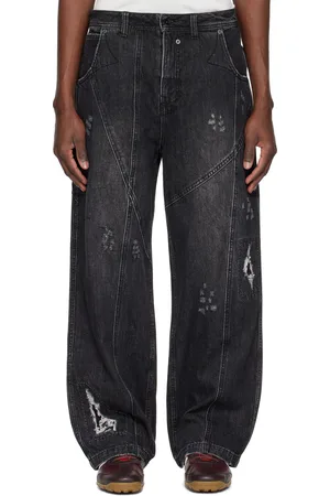 Professor.E Black Worn-Out Denim Jeans