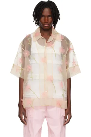 Simone Rocha Beige Carnation Organza Boxy Shirt