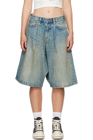 R13 Indigo Jesse Denim Shorts