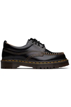 Dr. Martens Black Lowell Leather Moc Toe Derbys