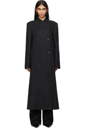 Rohe Gray Folded Collar Double Breasted Coat