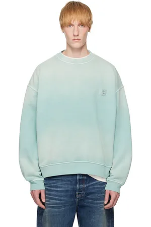 WOOYOUNGMI Blue Dying Back Logo Sweatshirt