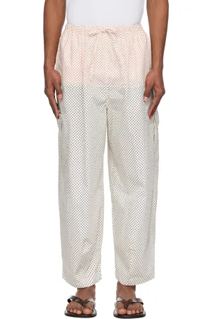 SC103 White & Black Margin Cargo Pants