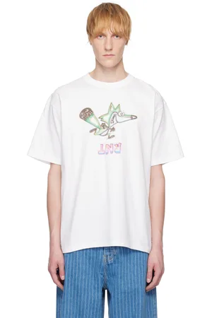 rice nine ten White Scribbles T-shirt