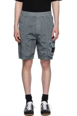 Stone Island Gray Nylon Metal In Econyl Shorts