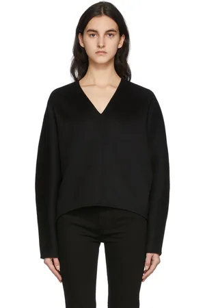 Totême Black Double Wool Cashmere Sweater