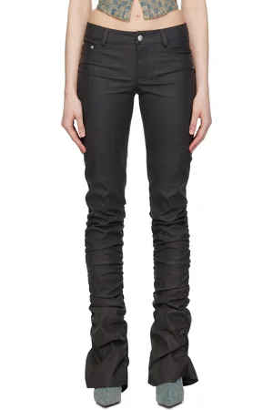 MISBHV Ruched Faux-Leather Trousers