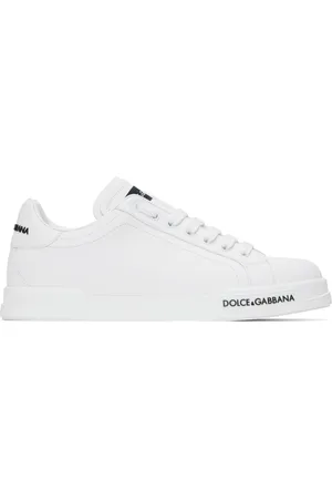 Dolce & Gabbana White Calfskin Nappa Portofino Sneakers