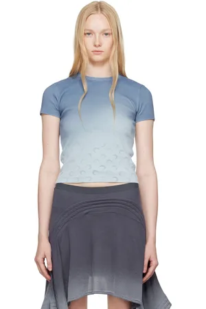 Marine Serre Blue Moon Faded Jersey Baby Fit T-shirt