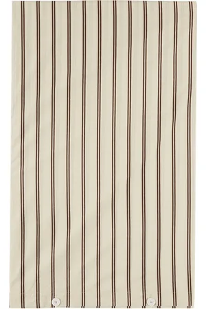 Tekla Off-White Stripe Peracle Duvet Cover, King