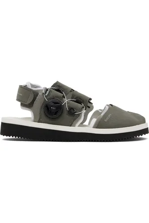 SUICOKE Gray & White HAKU-ab Sandals