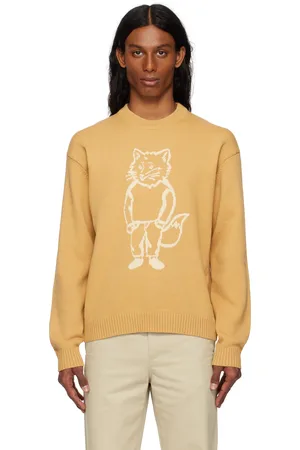 Maison Kitsuné Beige Dressed Fox Intarsia Sweater