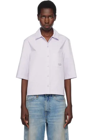 Maison Kitsuné Purple Cropped Boxy Shirt
