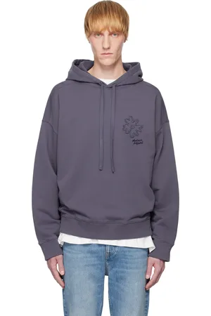 Maison Kitsuné Navy Crafted Daisy Oversize Hoodie