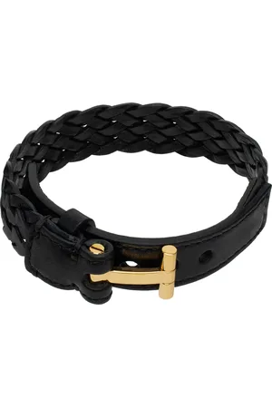 Tom Ford Woven Leather T Bracelet