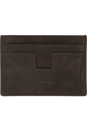 Tom Ford Brown Nubuck Money Clip Card Holder