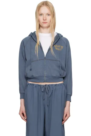 SKIMS Blue Lightweight Fleece Zip Up Hoodie