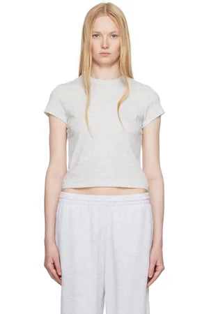 SKIMS Gray Relaxed Tees Shrunken T-shirt