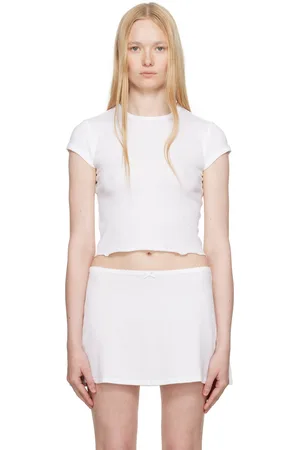 SKIMS White Drop Needle Pointelle Baby T-shirt