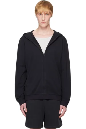 SKIMS Black Jersey Lounge Zip Up Hoodie