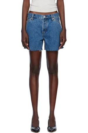 Still Here Blue Cut Off Denim Shorts