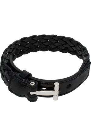 Tom Ford Woven Leather T Bracelet