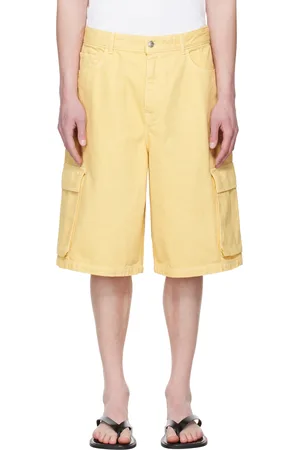 Maison Kitsuné Yellow Workwear Denim Cargo Shorts